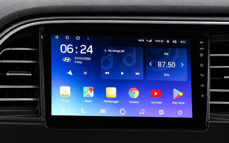  8" infotainment display with Apple Car Play & Android Auto